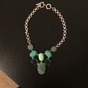 Blue and green chunky necklace